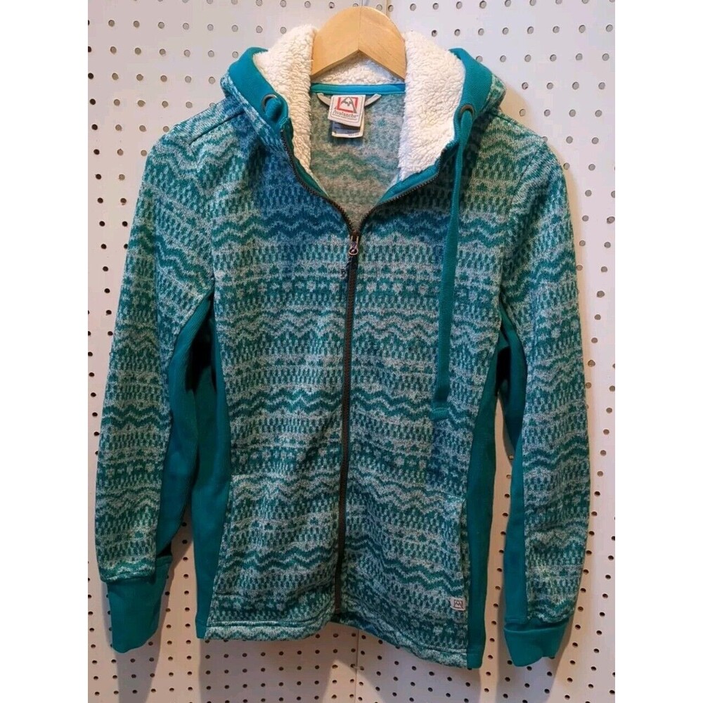 Avalanche Women's Sweater Jacket Small Green Zip Hood